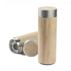 Garrafa Térmica em Bambu 400ml Personalizada Garrafa Térmica em Bambu 400ml Personalizada