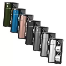 Kit Café com Garrafa Térmica e Canecas de Inox Personalizado Kit Café com Garrafa Térmica e Canecas de Inox Personalizado