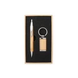 Kit Caneta e Chaveiro Bambu Personalizado Kit Caneta e Chaveiro Bambu Personalizado