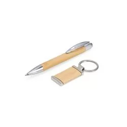 Kit Caneta e Chaveiro Bambu Personalizado Kit Caneta e Chaveiro Bambu Personalizado