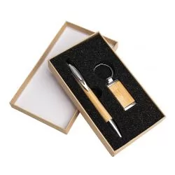 Kit Caneta e Chaveiro Bambu Personalizado Kit Caneta e Chaveiro Bambu Personalizado