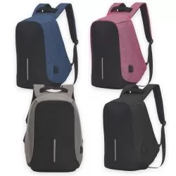 Mochila Poliéster Anti-Furto USB Personalizada Mochila Poliéster Anti-Furto USB Personalizada