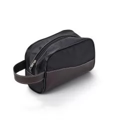 Necessaire em couro sintético e nylon Personalizado Necessaire em couro sintético e nylon Personalizado