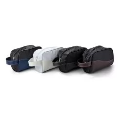 Necessaire em couro sintético e nylon Personalizado Necessaire em couro sintético e nylon Personalizado
