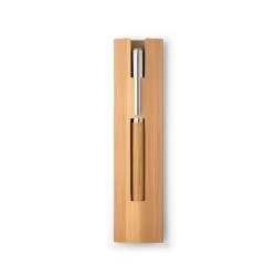 Roller em aço inox 90% reciclado e bambu com tampa Personalizado Roller em aço inox 90% reciclado e bambu com tampa Personalizado