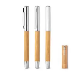 Roller em aço inox 90% reciclado e bambu com tampa Personalizado Roller em aço inox 90% reciclado e bambu com tampa Personalizado