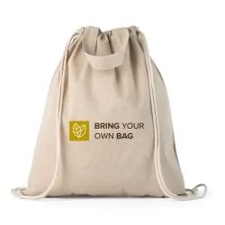 Sacola tipo mochila em algodão reciclado Personalizada Sacola tipo mochila em algodão reciclado Personalizada