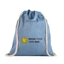 Sacola tipo mochila em algodão reciclado Personalizada Sacola tipo mochila em algodão reciclado Personalizada