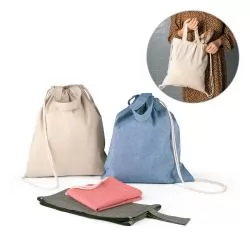 Sacola tipo mochila em algodão reciclado Personalizada Sacola tipo mochila em algodão reciclado Personalizada